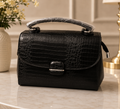 Black Croco Elegance Handbag – Noir Edition