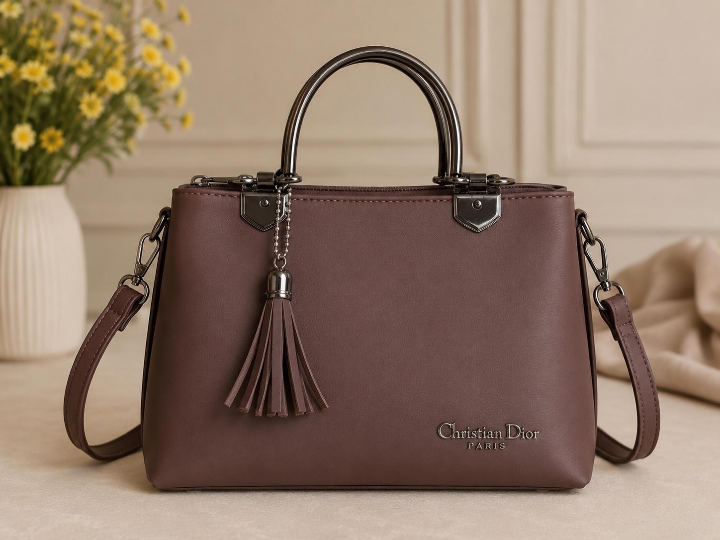 Brown Tassel Handbag – front view