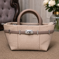 Beige Monogram Canvas Tote – front view