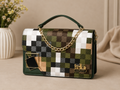 Green Checkered Handbag – model view
