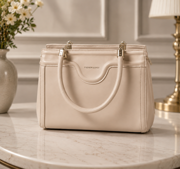 Ivory Elegance Structured Handbag – Cream Edition