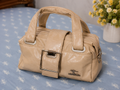 Cream Boston Buckle Top Handle Handbag - Side View