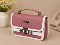 Pink White Handbag – front view