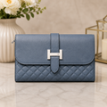 Slate Blue H-Clasp Wallet – model view