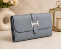 Steel Blue H-Clasp Wallet – front view