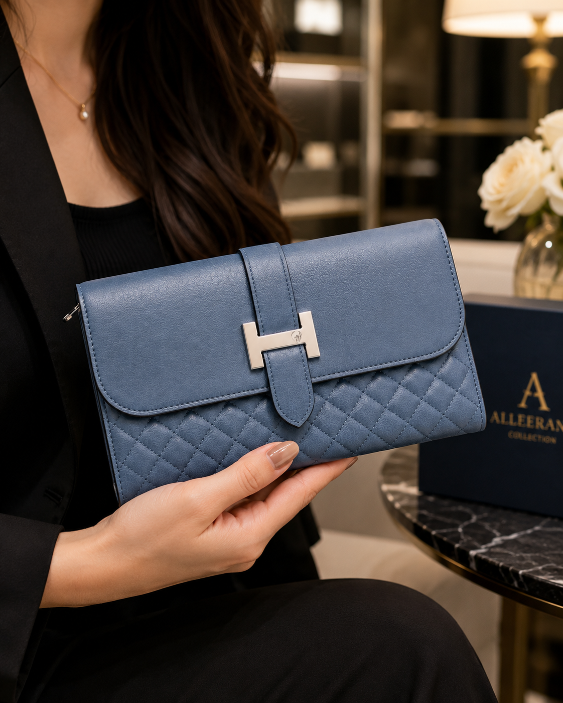 Slate Blue H-Clasp Wallet – flat view