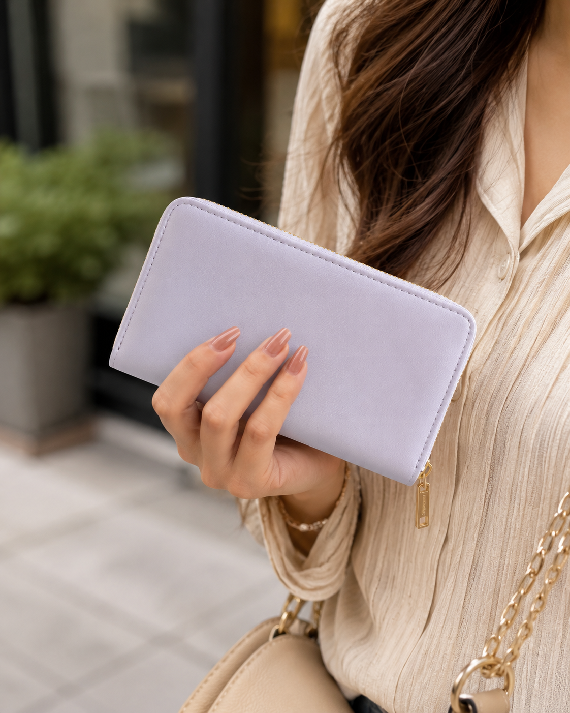 Lavender Zip-Around Wallet – back view