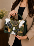 Green Checkered Handbag – side view
