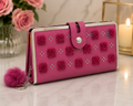 Hot Pink 3D Fluffy Block Wallet – front view