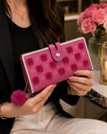 Hot Pink 3D Fluffy Block Wallet – flat view