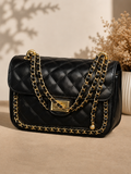 Black quilted chain shoulder bag luxury collection