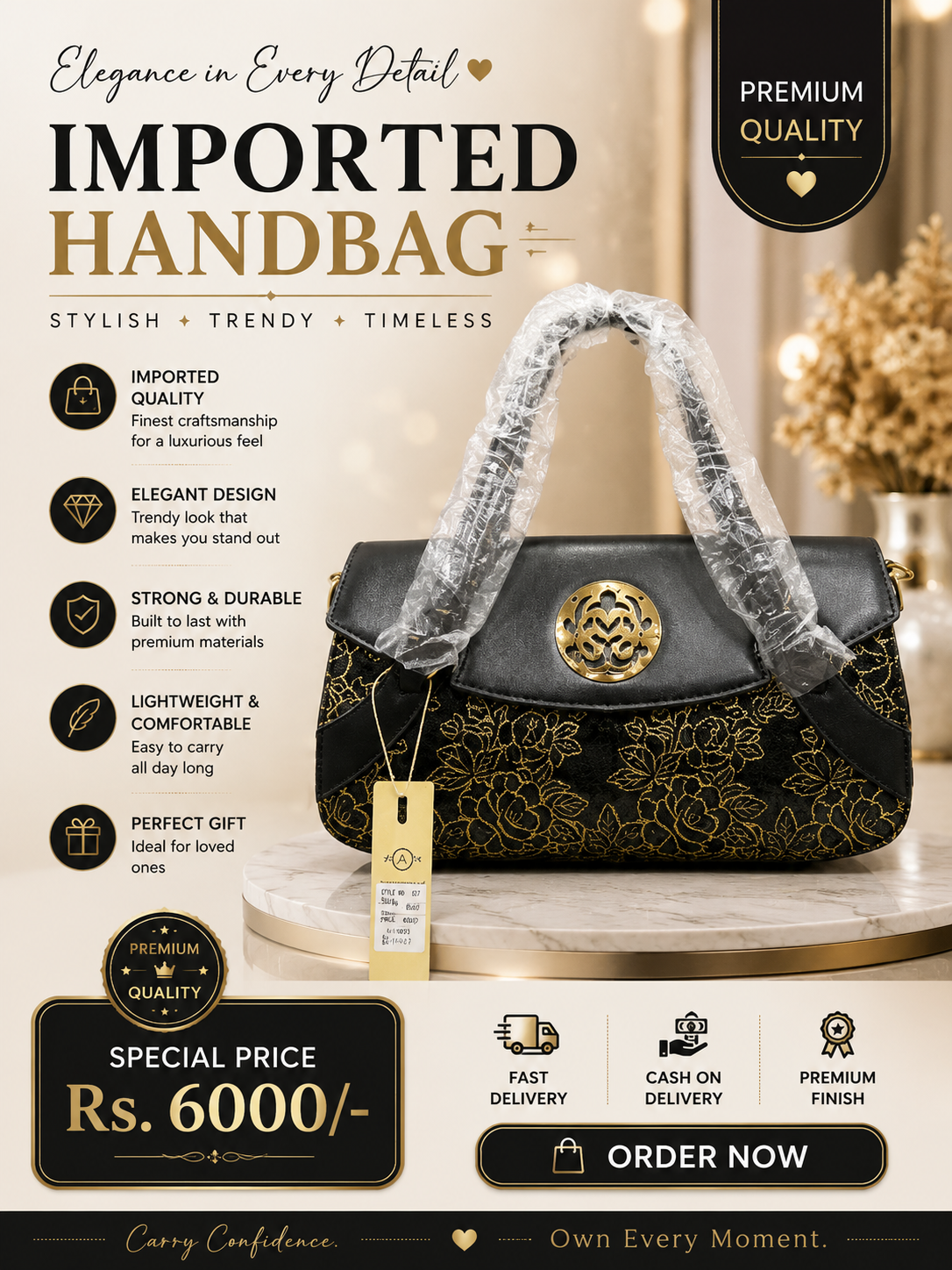 Premium Imported Handbag – Elegance in Every Detail