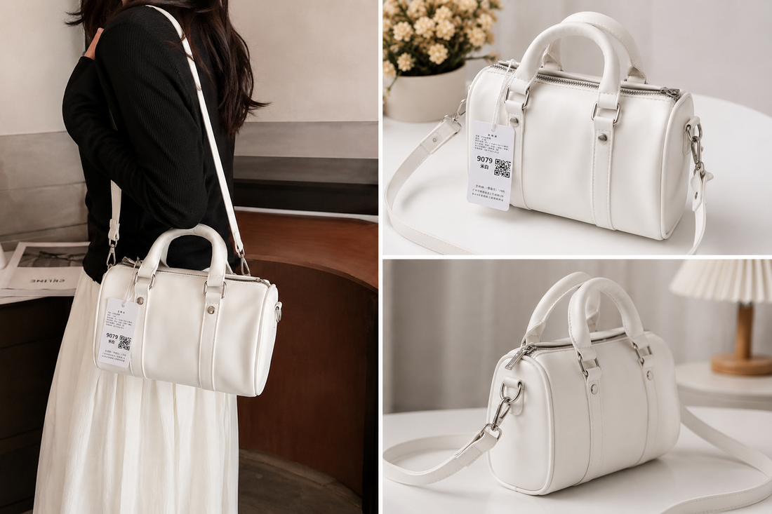 White Mini Boston Shoulder Bag