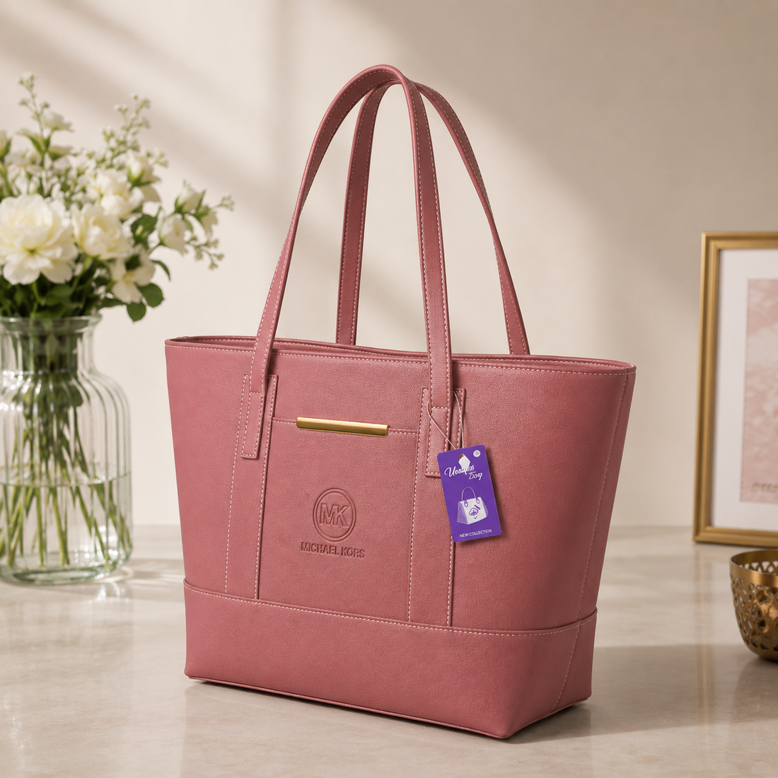 MK Brownish Mauve Tote Bag - lifestyle model shot