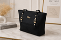 Dior Black Studded Tote Bag - front view