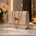 Dior Silver Glitter Chain Bag - product front view