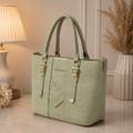 Mint green MK buckle handbag side view